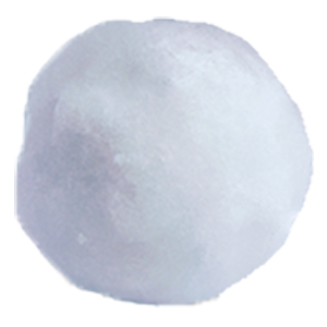 Комок снега на прозрачном фоне