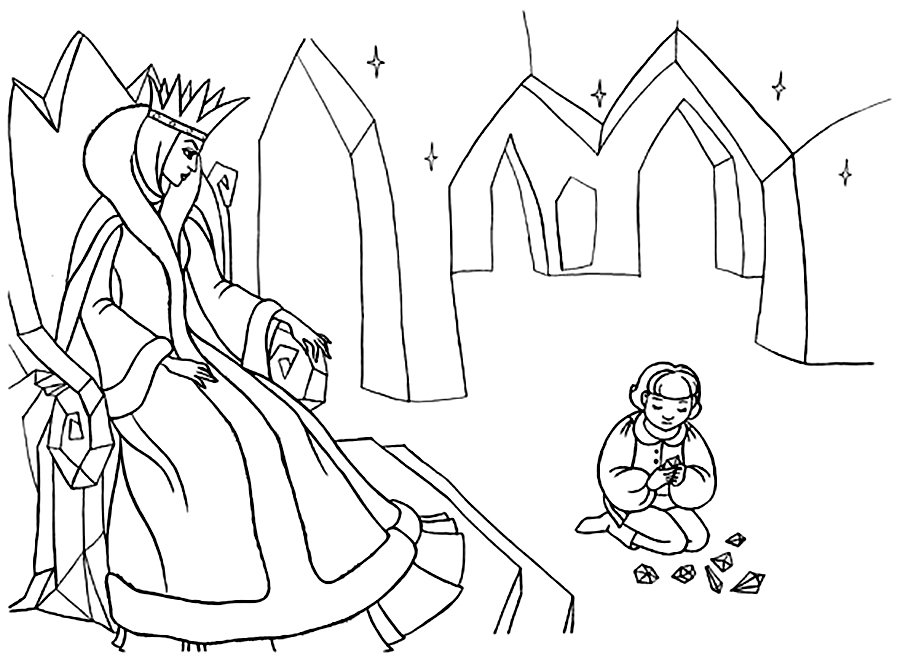 Раскраска книжка 8л А4ф на скобе Сказка за Сказкой-Снежная королева- Хатбер