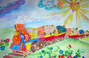 Путешествие на поезде рисование в детском саду