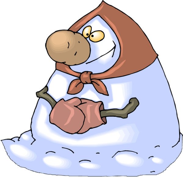 Снежная баба на прозрачном фоне