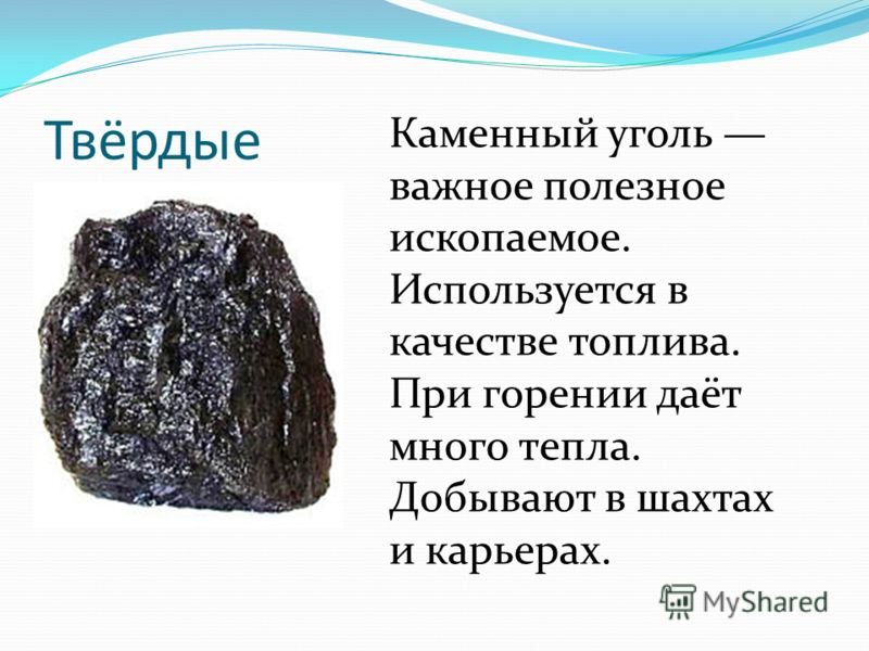 Каменный уголь полезное ископаемое 3 класс
