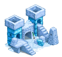 Снежная крепость на прозрачном фоне