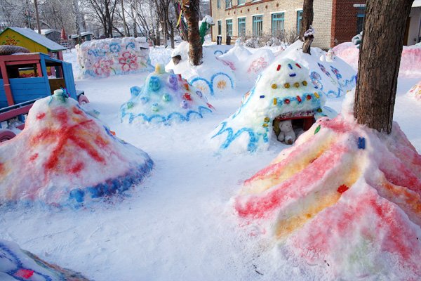 Ледяные постройки в детском саду