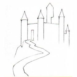 Замок снежной королевы рисунок карандашом