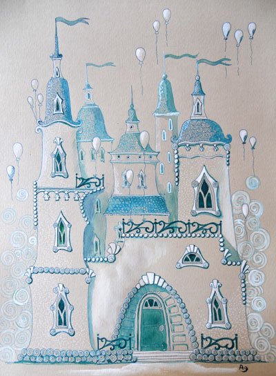 Рисование дворец снежной королевы
