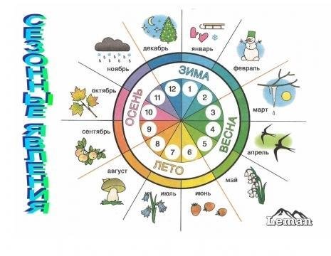 Схема времена года и месяцы