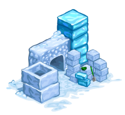 Снежная крепость на прозрачном фоне