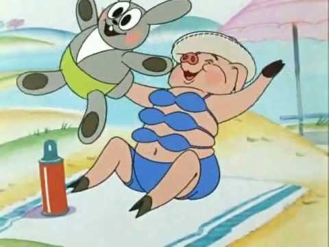 Поросенок на пляже ну погоди