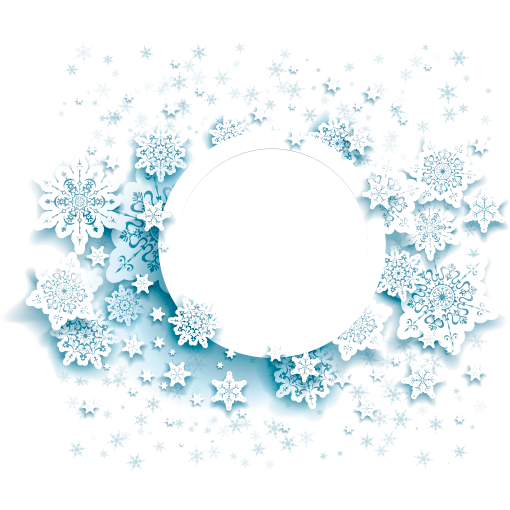 Круглая рамка из снежинок