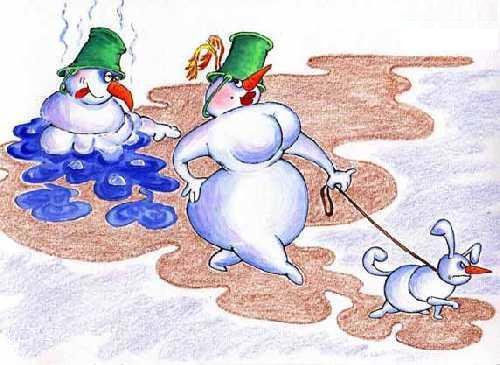 Снежная баба рисунок