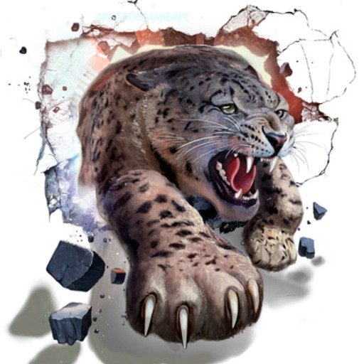 Снежный Барс оскал арт