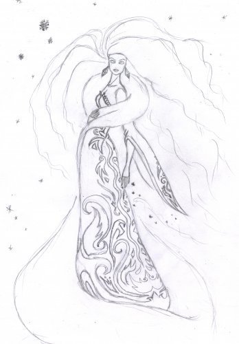 Девушка зима рисунок