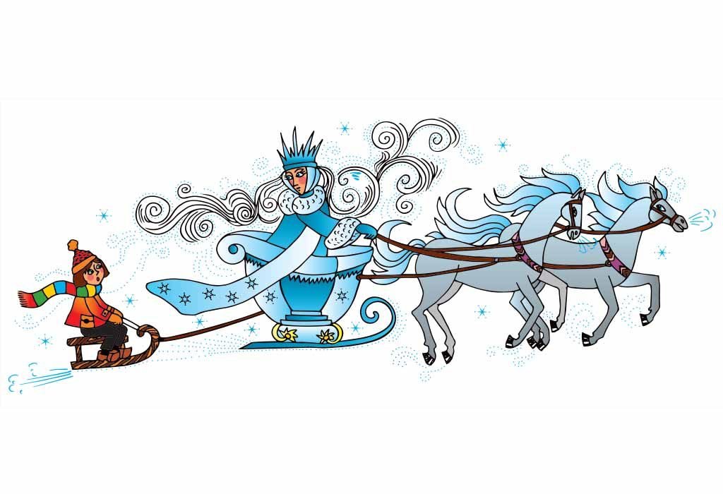 На чью спину привязали санки кая. Снежная Королева в санях. Сани снежной королевы. Дед Мороз на санях с лошадьми.