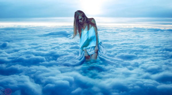 Голубое небо с облаками