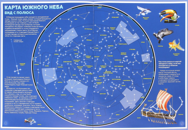 Карта звездного неба Северного полушария с созвездиями