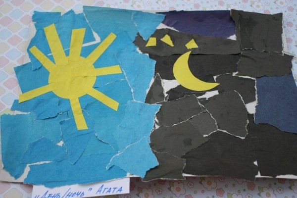 Аппликация для детей день и ночь