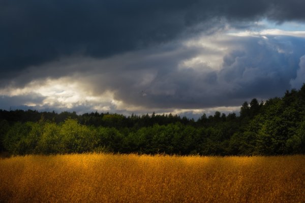 Грозовое небо в деревне