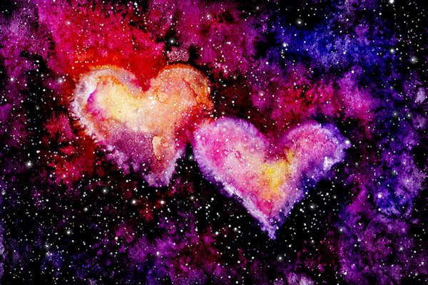 Красная туманность в космосе