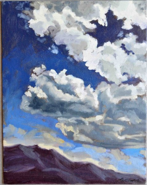 Небо красками гуашь