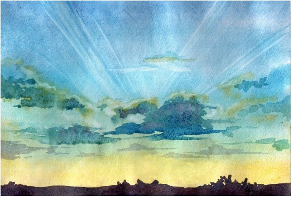 Тучи акварелью