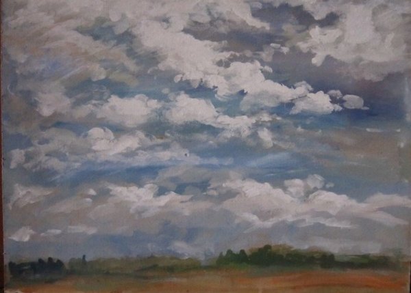 Небо гуашью