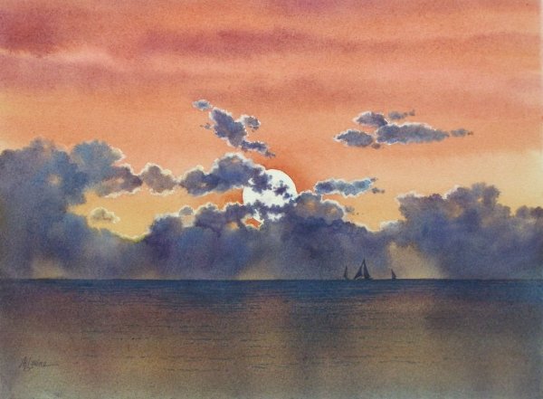 Небо акварель