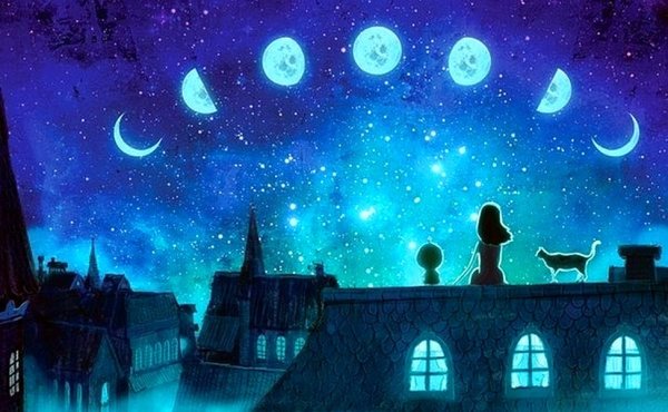Сказочный ночной пейзаж