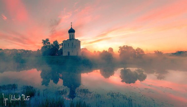 Храм Покрова на Нерли туман
