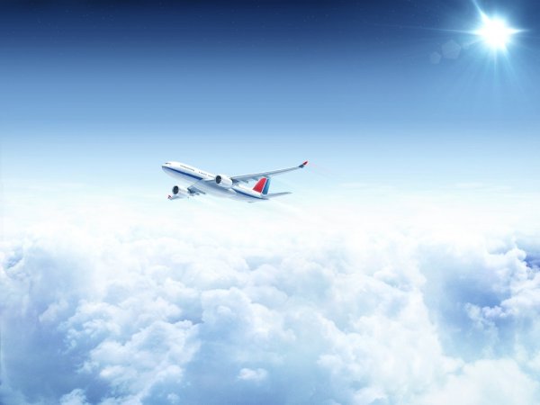 Самолет в небе картинки