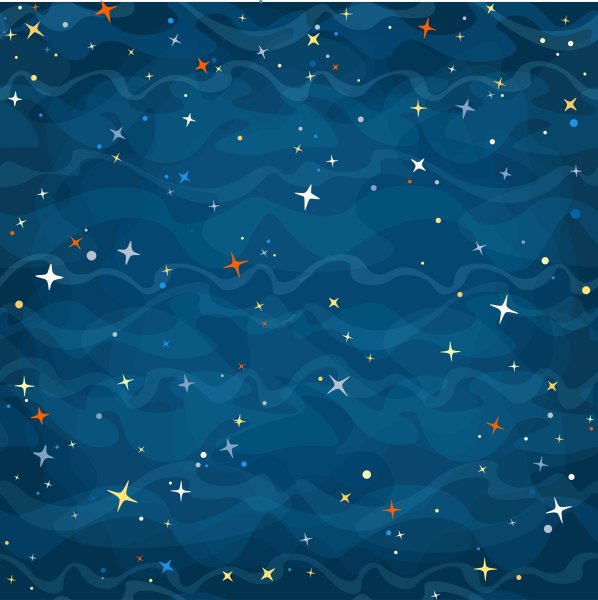 Ночное небо мультяшное