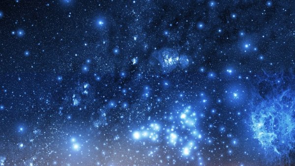 Бирюзовое звездное небо