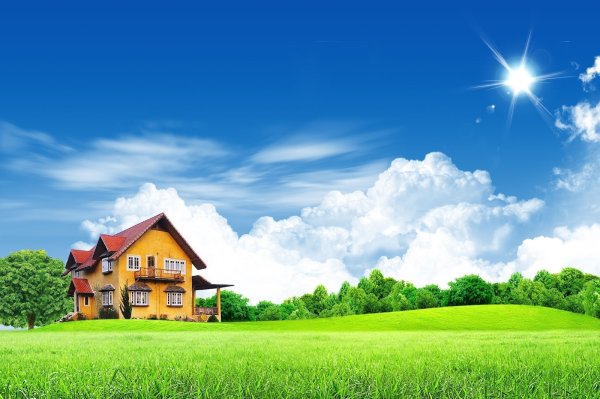 Дом на траве