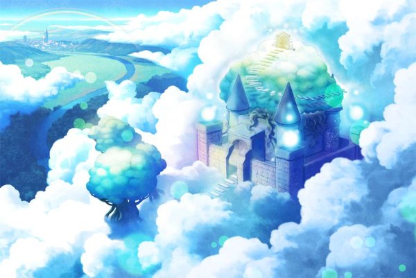 Летающий остров в облаках