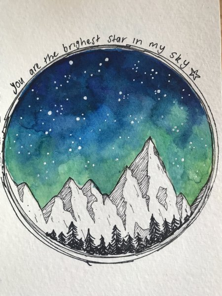 Рисунки в круге для скетчбука