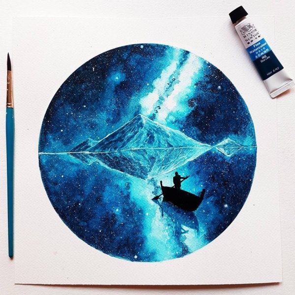 Космос рисунки красками