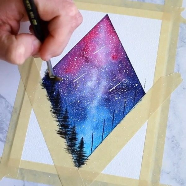 Космос акриловыми красками