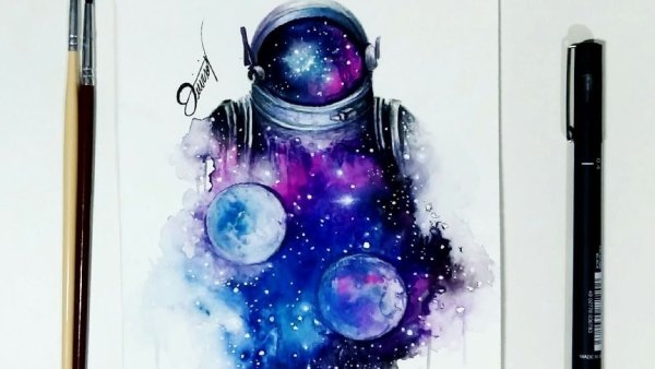 Рисунки космоса для срисовки легкие