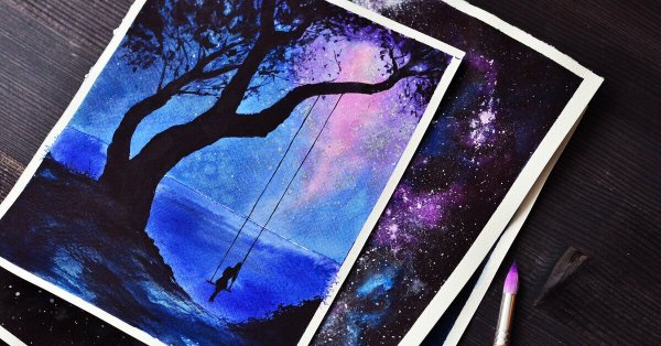 Рисунки в скетчбук лёгкие акварелью