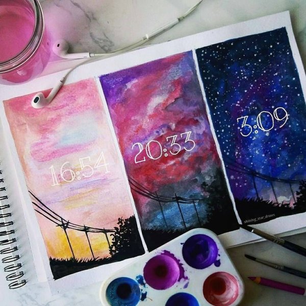 Космос гуашью