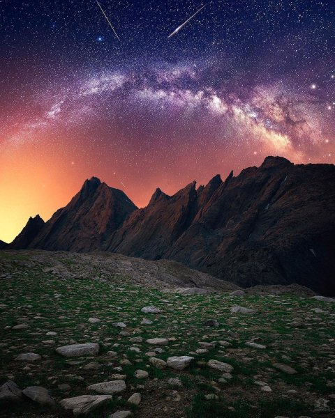 Млечный путь над полуостровом Брюс Канада