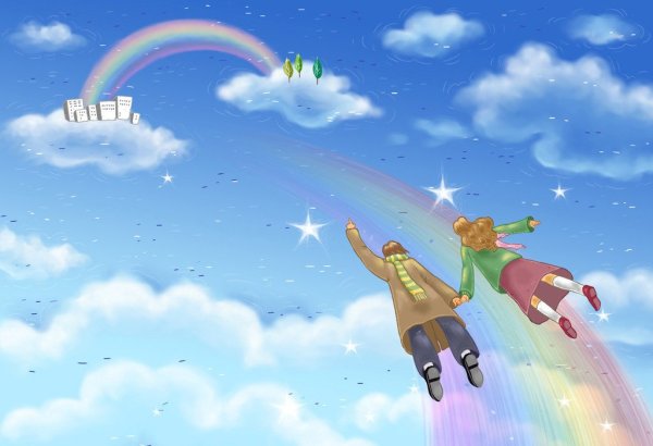 Девушка на фоне неба