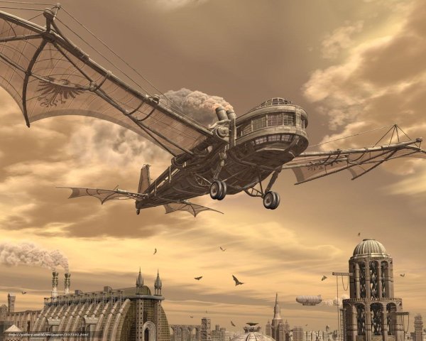 Steampunk Art дирижабль