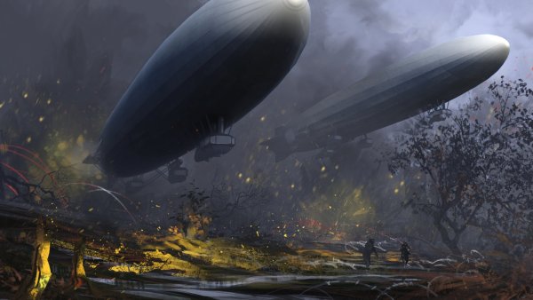 Летучий корабль стимпанк