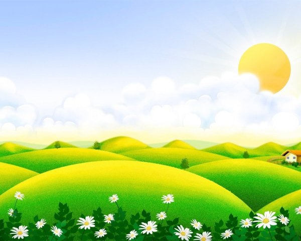 Поляна с небом для детей