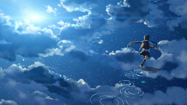 Девушка летит вниз