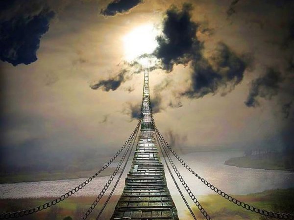 Человек на лестнице в небо