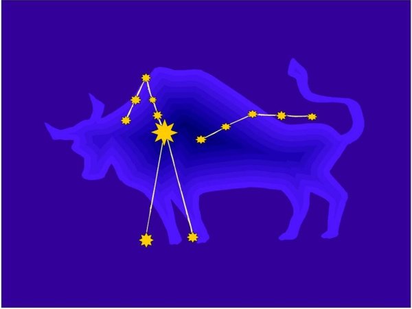 Альдебаран в созвездии тельца