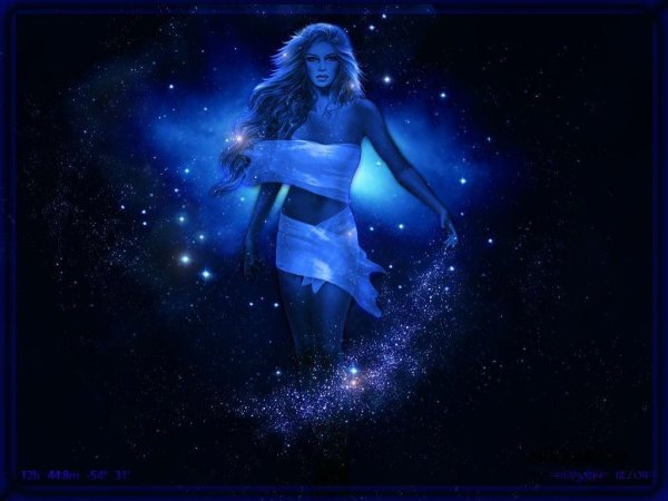 Девушка и звездное небо