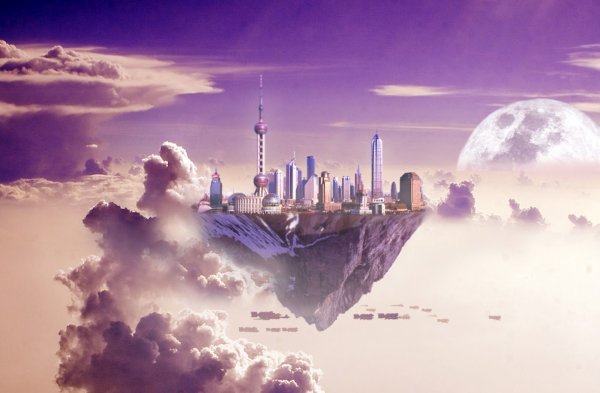 Летающий город будущего