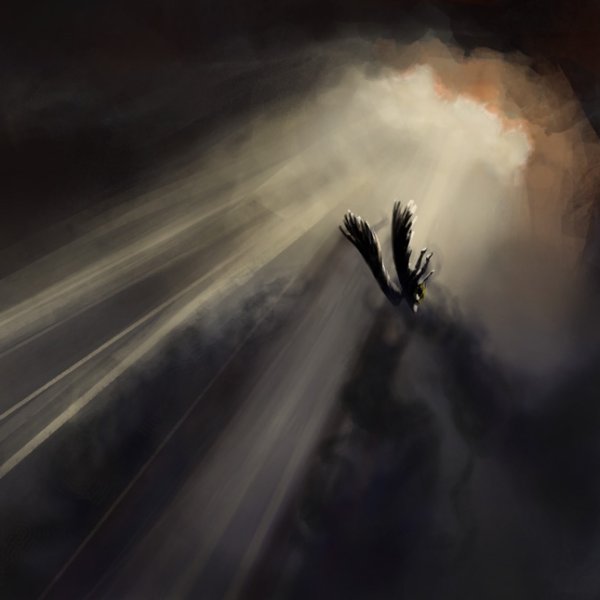 Человек с крыльями падает